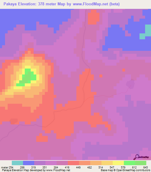 Pakaya,Guinea Elevation Map