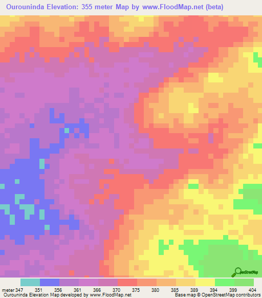 Ourouninda,Guinea Elevation Map