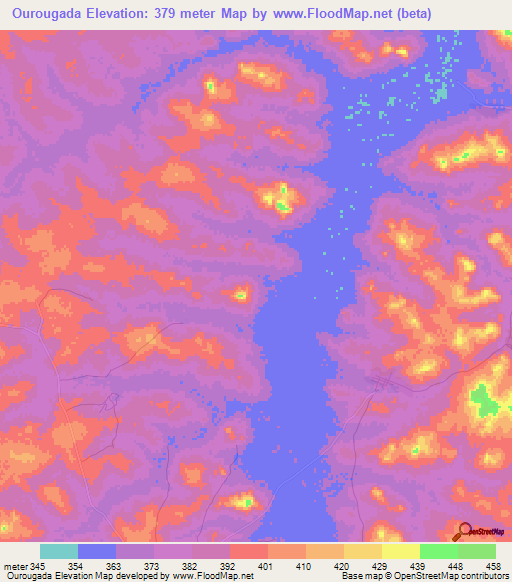 Ourougada,Guinea Elevation Map