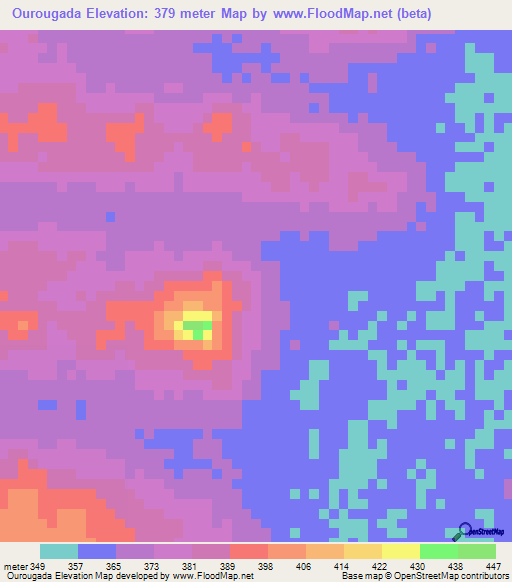 Ourougada,Guinea Elevation Map