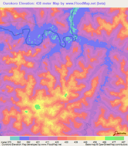 Ourokoro,Guinea Elevation Map