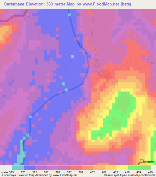 Ouranbaya,Guinea Elevation Map