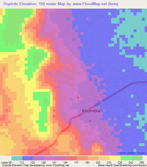 Oupirde,Guinea Elevation Map