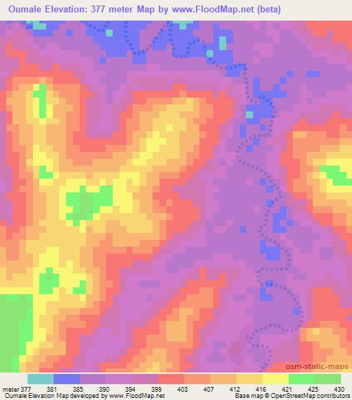 Oumale,Guinea Elevation Map