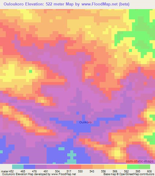 Ouloukoro,Guinea Elevation Map