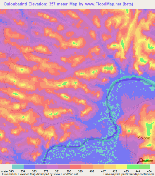 Ouloubatinti,Guinea Elevation Map