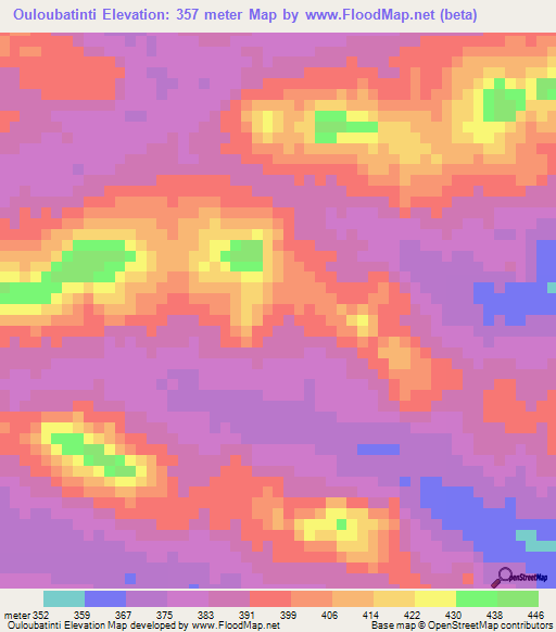 Ouloubatinti,Guinea Elevation Map