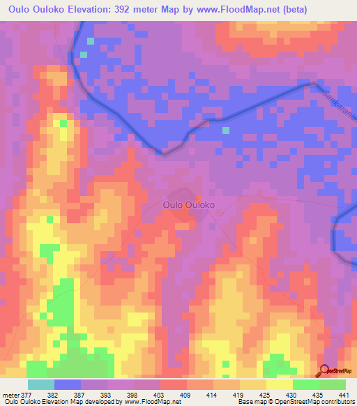 Oulo Ouloko,Guinea Elevation Map