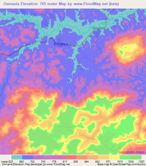 Osmania,Guinea Elevation Map