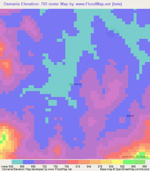 Osmania,Guinea Elevation Map