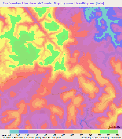 Ore Vendou,Guinea Elevation Map