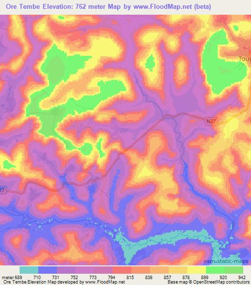 Ore Tembe,Guinea Elevation Map