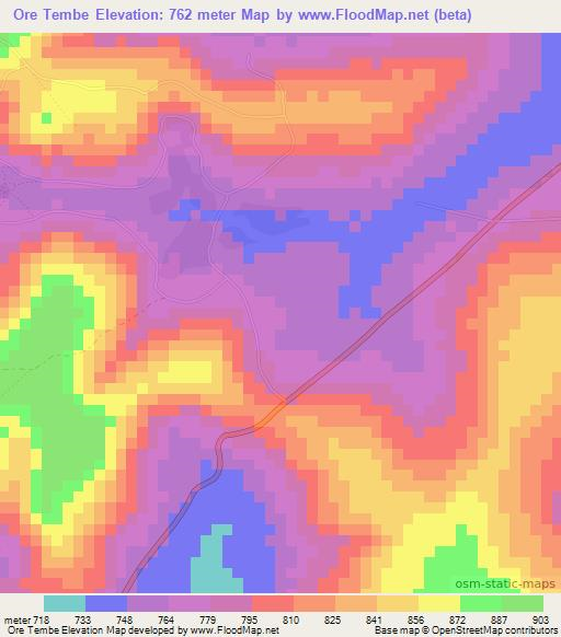 Ore Tembe,Guinea Elevation Map