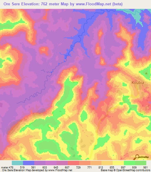 Ore Sere,Guinea Elevation Map