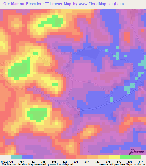 Ore Mamou,Guinea Elevation Map