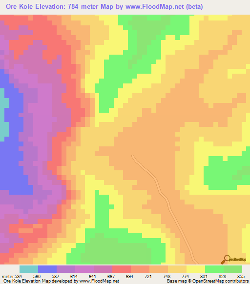 Ore Kole,Guinea Elevation Map