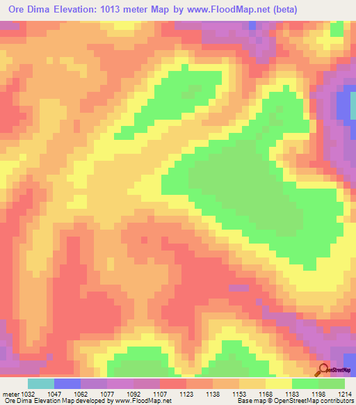 Ore Dima,Guinea Elevation Map