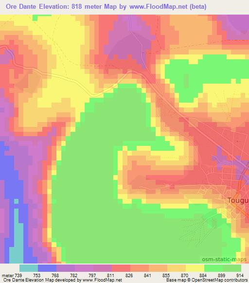 Ore Dante,Guinea Elevation Map