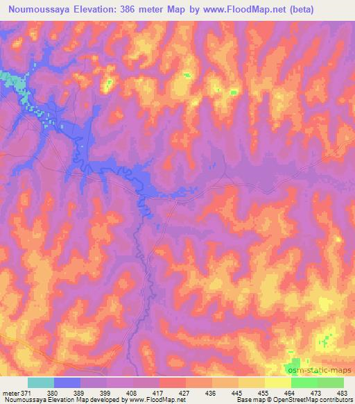 Noumoussaya,Guinea Elevation Map