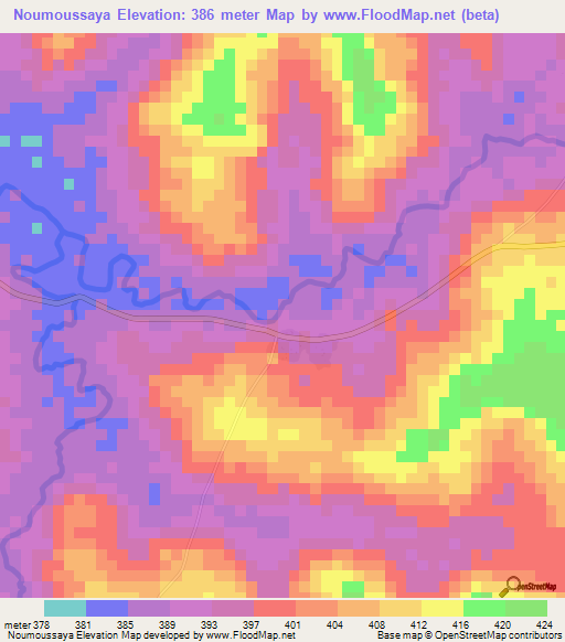 Noumoussaya,Guinea Elevation Map