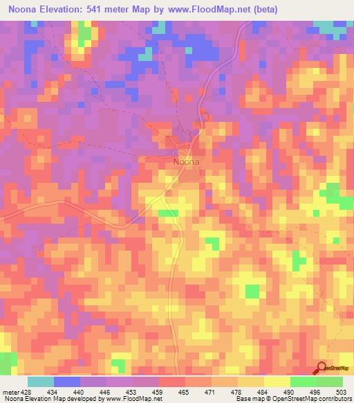 Noona,Guinea Elevation Map