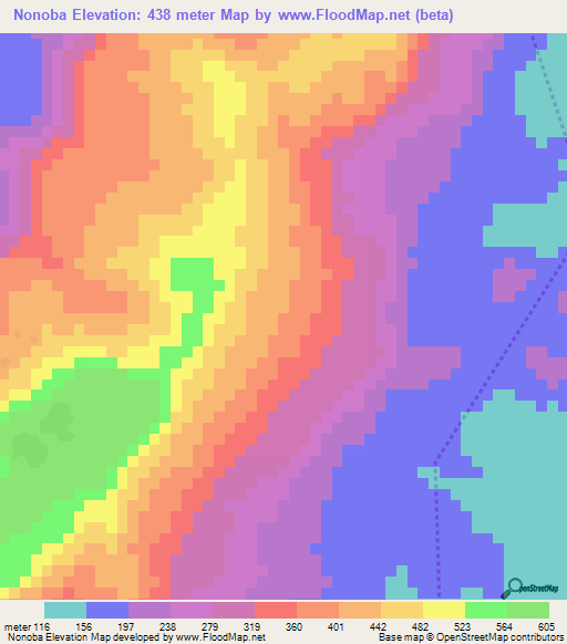 Nonoba,Guinea Elevation Map