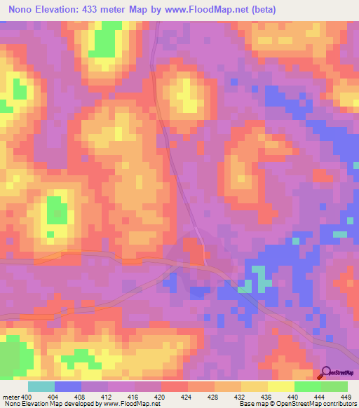 Nono,Guinea Elevation Map