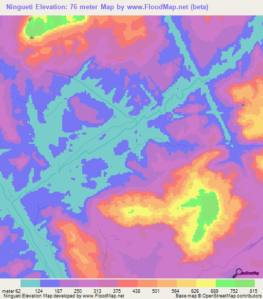 Ningueti,Guinea Elevation Map