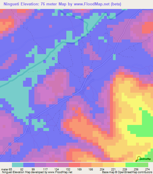 Ningueti,Guinea Elevation Map