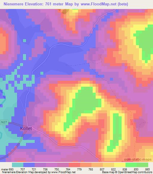 Nienemere,Guinea Elevation Map