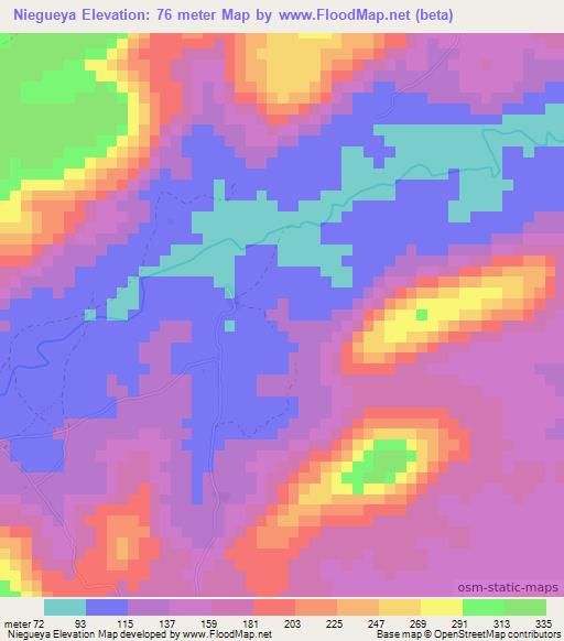 Niegueya,Guinea Elevation Map