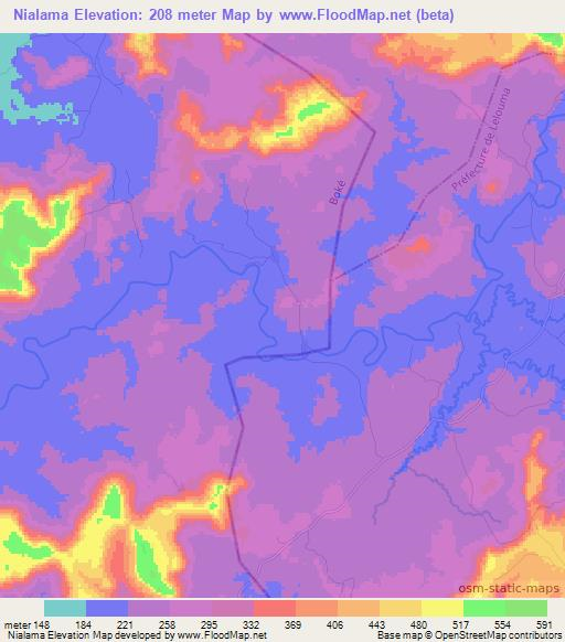 Nialama,Guinea Elevation Map