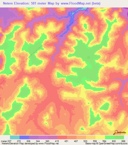 Netere,Guinea Elevation Map