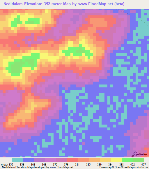 Nedidalam,Guinea Elevation Map