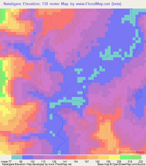 Natatigare,Guinea Elevation Map