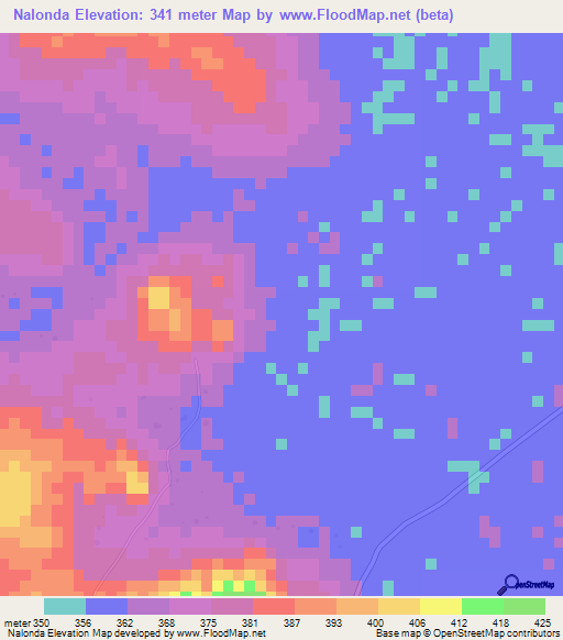 Nalonda,Guinea Elevation Map