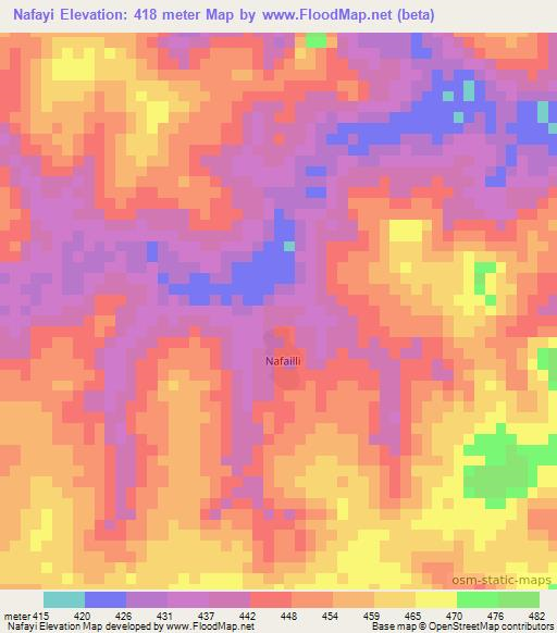 Nafayi,Guinea Elevation Map