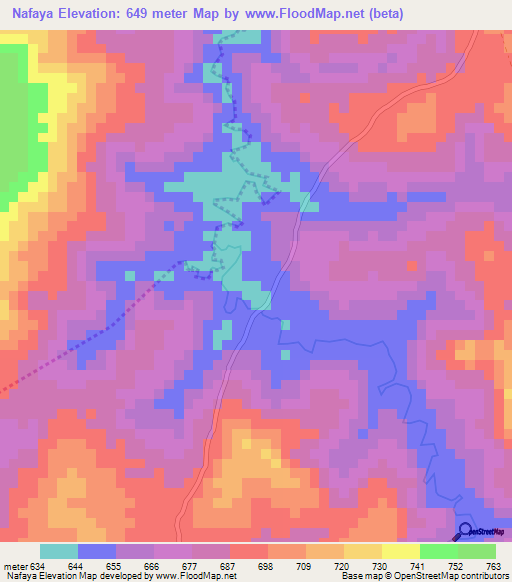 Nafaya,Guinea Elevation Map