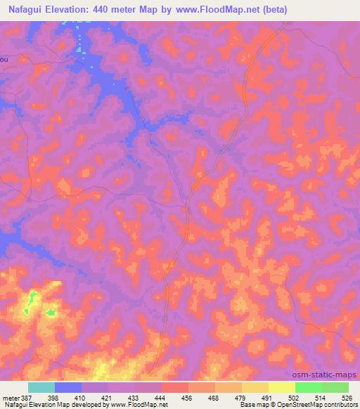 Nafagui,Guinea Elevation Map