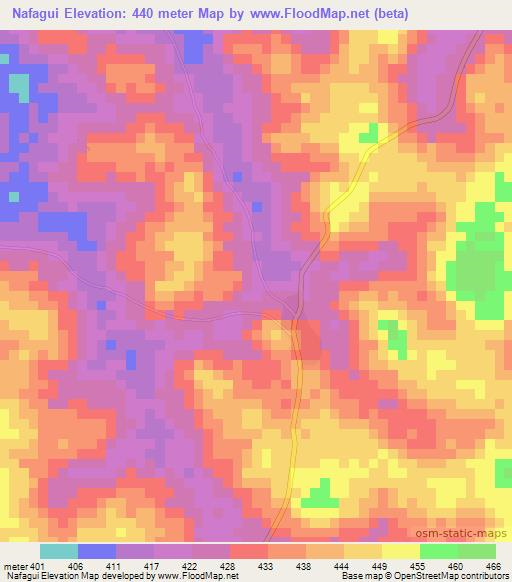 Nafagui,Guinea Elevation Map