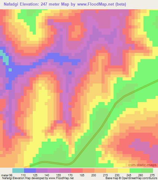 Nafadgi,Guinea Elevation Map