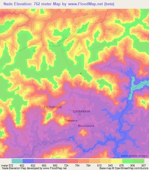 Nade,Guinea Elevation Map