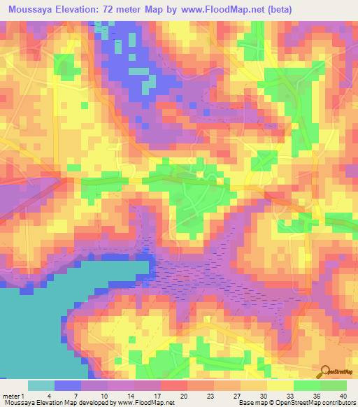 Moussaya,Guinea Elevation Map