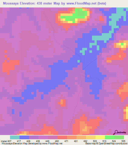 Moussaya,Guinea Elevation Map