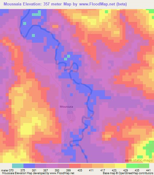 Moussaia,Guinea Elevation Map