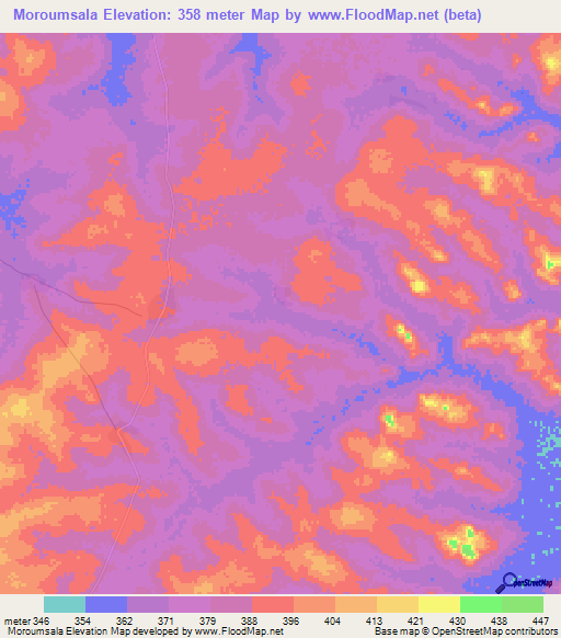 Moroumsala,Guinea Elevation Map