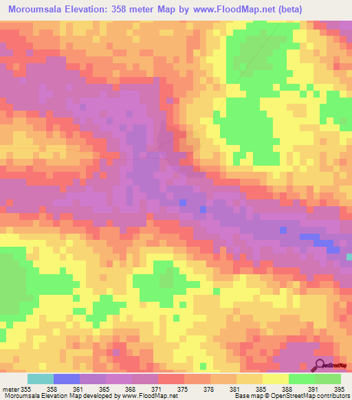 Moroumsala,Guinea Elevation Map