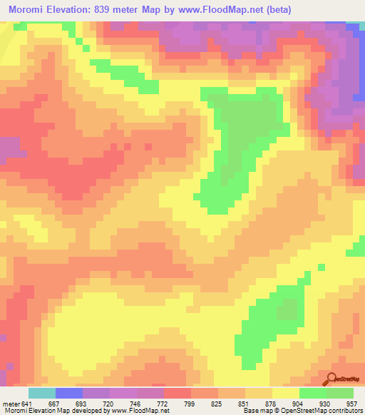 Moromi,Guinea Elevation Map