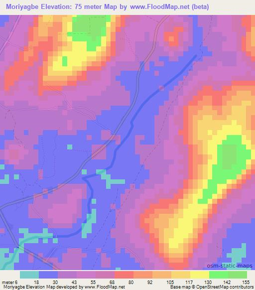 Moriyagbe,Guinea Elevation Map