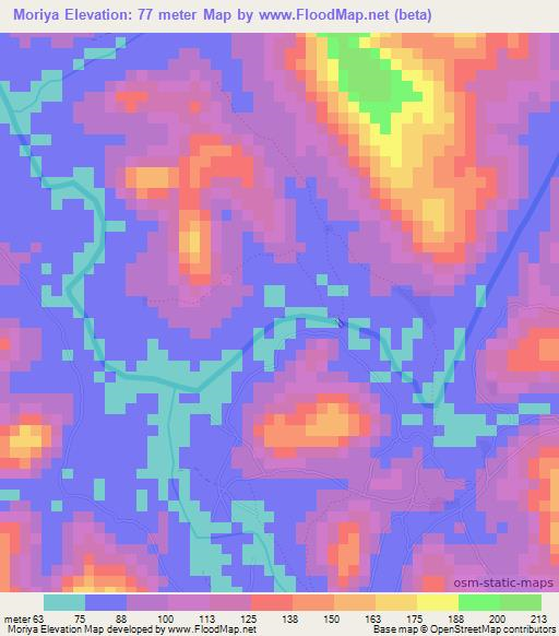 Moriya,Guinea Elevation Map